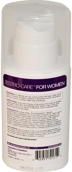健康，女性，更年期 - Life Flo Health, Testro-Care for Women, 4 oz (113.4 g)