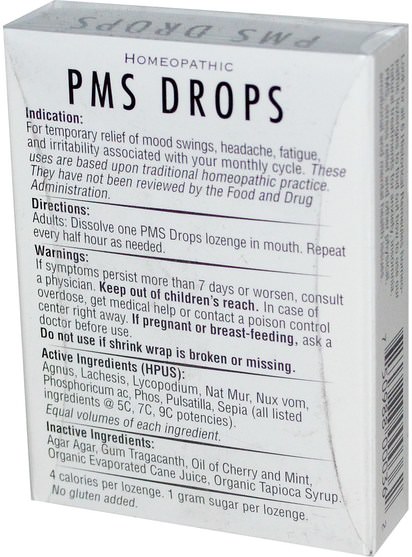 健康，女性，心情 - Historical Remedies, PMS Drops, 30 Homeopathic Lozenges