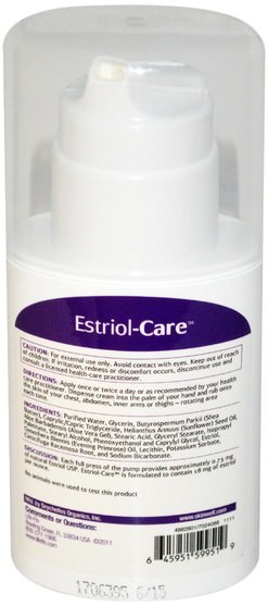 健康，女性，黃體酮霜產品 - Life Flo Health, Estriol-Care, 2 fl oz (57 g)