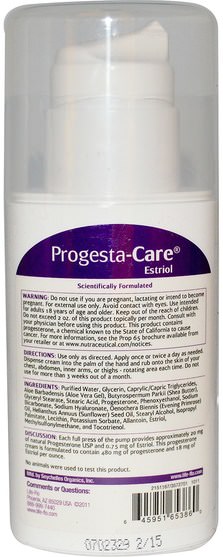 健康，女性，黃體酮霜產品 - Life Flo Health, Progesta-Care Estriol, Body Cream, 4 oz (113.4 g)
