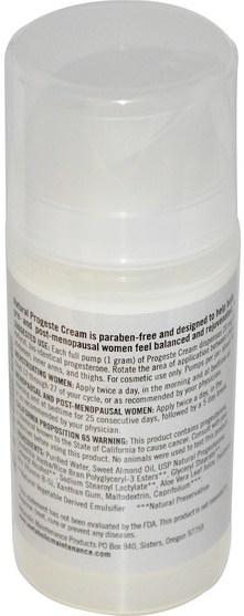 健康，女性，黃體酮霜產品 - Metabolic Maintenance, Natural Progeste Cream, 3.5 fl oz (100 ml)
