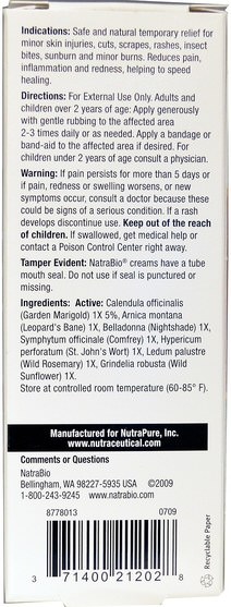 健康，女性，皮膚，美容，金盞花 - NatraBio, The Calendula Rub, Healing Cream, 2 oz (57 g)