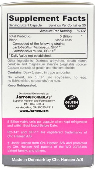 健康，女性，補品，益生菌 - Jarrow Formulas, Womens Fem Dophilus, 30 Capsules (Ice)