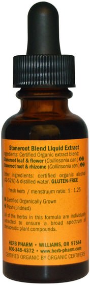 健康，女性，靜脈曲張托，石根 - Herb Pharm, Stoneroot Blend Liquid Extract, 1 fl oz (29.6 ml)