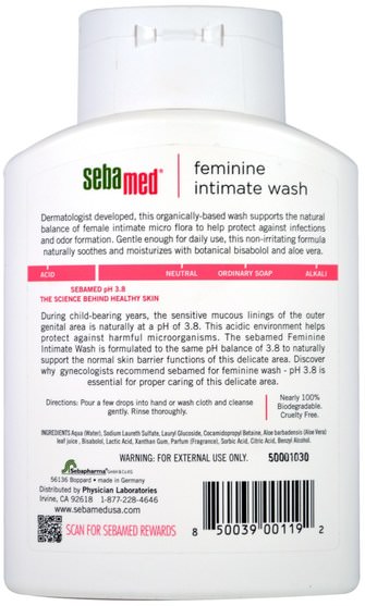 健康，女人，女人 - Sebamed USA, Feminine Intimate Wash, 6.8 fl oz (200 ml)