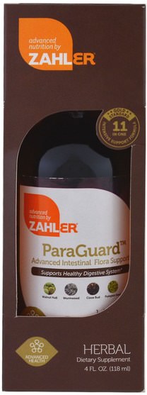 健康 - Zahler, ParaGuard, Advanced Intestinal Flora Support, 4 fl oz (118 ml)