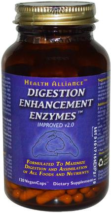 Digestion Enhancement Enzymes, 120 VeganCaps by HealthForce Nutritionals, 補品，消化酶，健康 HK 香港