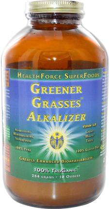 Greener Grasses Alkallizer, Version 2.0, 10 oz (284 g) by HealthForce Nutritionals, 補品，超級食品，綠色蔬菜 HK 香港