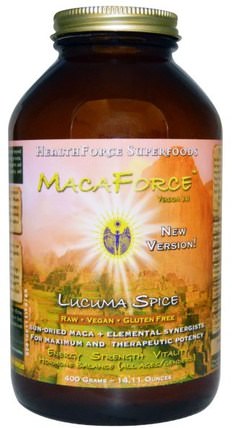 MacaForce, Version 3.0, Lucuma Spice, 14.11 oz (400 g) by HealthForce Nutritionals, 補品，adaptogen，超級食品 HK 香港