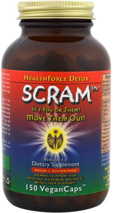 Scram, 150 VeganCaps by HealthForce Nutritionals, 健康，排毒 HK 香港