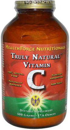 Truly Natural Vitamin C, 17.6 oz (500 g) by HealthForce Nutritionals, 維生素，維生素c HK 香港