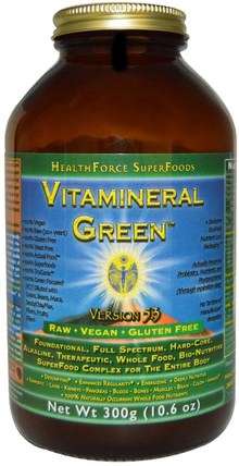 Vitamineral Green, Version 5.3, 10.6 oz (300 g) by HealthForce Nutritionals, 補品，超級食品，綠色蔬菜 HK 香港