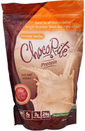 ChocoRite Protein, Caramel Mocha, 14.7 oz (418 g) by HealthSmart Foods, 補充劑，蛋白質 HK 香港