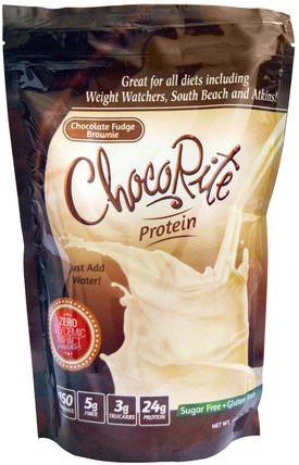 ChocoRite Protein, Chocolate Fudge Brownie, 14.7 oz (418 g) by HealthSmart Foods, 補充劑，蛋白質 HK 香港