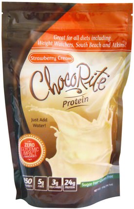 ChocoRite Protein, Strawberry Cream, 14.7 oz (418 g) by HealthSmart Foods, 補充劑，蛋白質奶昔 HK 香港