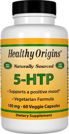 5-HTP, 100 mg, 60 Veggie Caps by Healthy Origins, 補充劑，5-htp，5-htp 100 mg HK 香港