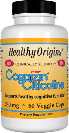 Cognizin Citicoline, 250 mg, 60 Veggie Caps by Healthy Origins, 維生素，膽鹼，cdp膽鹼（citi coline），cognizin胞磷膽鹼 HK 香港