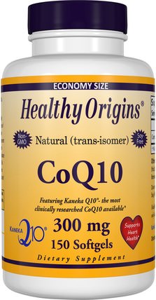 CoQ10, Kaneka Q10, 300 mg, 150 Softgels by Healthy Origins, 補充劑，輔酶q10，coq10 300毫克 HK 香港