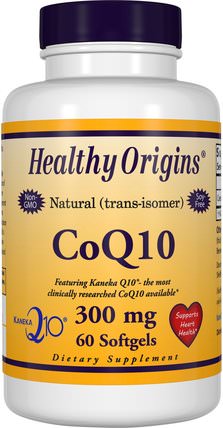 CoQ10, Kaneka Q10, 300 mg, 60 Softgels by Healthy Origins, 補充劑，輔酶q10，coq10 300毫克 HK 香港