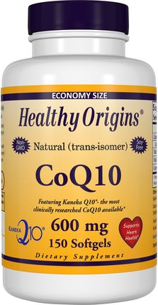 CoQ10, Kaneka Q10, 600 mg, 150 Softgels by Healthy Origins, 補充劑，抗氧化劑，泛醇qh，輔酶q10，coq10 600毫克 HK 香港
