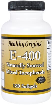 E-400, 400 IU, 180 Softgels by Healthy Origins, 維生素，維生素e HK 香港