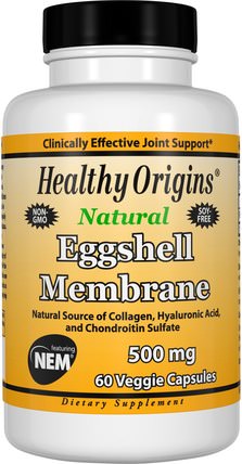 Eggshell Membrane, 500 mg, 60 Veggie Caps by Healthy Origins, 補充劑，蛋殼膜 HK 香港