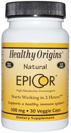 EpiCor, 500 mg, 30 Veggie Caps by Healthy Origins, 補充劑，β-葡聚醣，感冒和病毒，epicor HK 香港