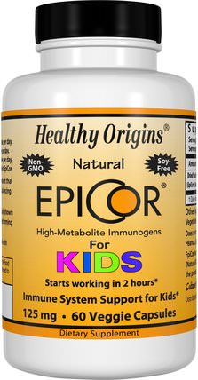 EpiCor for Kids, 125 mg, 60 Veggie Caps by Healthy Origins, 兒童健康，嬰兒，嬰兒補品，感冒和病毒，epicor HK 香港