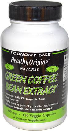 Green Coffee Bean Extract, 400 mg, 120 Veggie Capsules by Healthy Origins, 補充劑，抗氧化劑，綠咖啡豆提取物 HK 香港