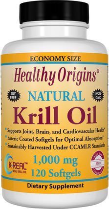 Krill Oil, Natural Vanilla Flavor, 1.000 mg, 120 Softgels by Healthy Origins, 補充劑，efa omega 3 6 9（epa dha），磷蝦油 HK 香港