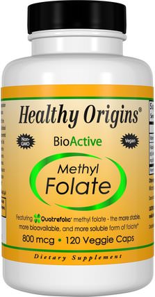 Methyl Folate, 800 mcg, 120 Veggie Caps by Healthy Origins, 維生素，葉酸，5-mthf葉酸（5甲基四氫葉酸） HK 香港
