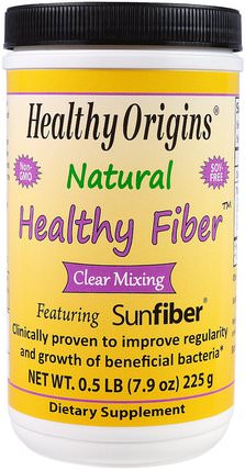 Natural Healthy Fiber, Clear Mixing, 7.9 oz (225 g) by Healthy Origins, 補充劑，纖維，sunfiber部分水解瓜爾膠 HK 香港