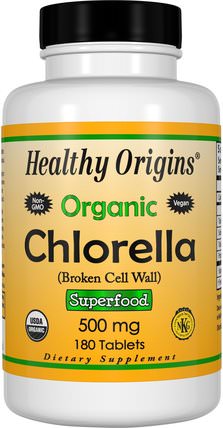 Organic Chlorella, 180 Tablets by Healthy Origins, 補品，超級食品，小球藻 HK 香港