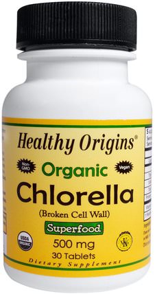Organic Chlorella, 30 Tablets by Healthy Origins, 補品，超級食品，小球藻 HK 香港
