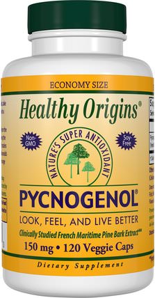 Pycnogenol, 150 mg, 120 Veggie Caps by Healthy Origins, 補充劑，碧蘿芷 HK 香港