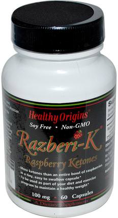 Razberi-K, Raspberry Ketones, 100 mg, 60 Capsules by Healthy Origins, 減肥，飲食，覆盆子酮 HK 香港