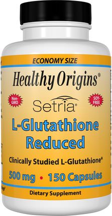 Setria, L-Glutathione Reduced, 500 mg, 150 Capsules by Healthy Origins, 補充劑，l穀胱甘肽 HK 香港