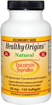 Tocomin SupraBio, 50 mg, 150 Softgels by Healthy Origins, 維生素，維生素E，維生素E生育三烯酚 HK 香港