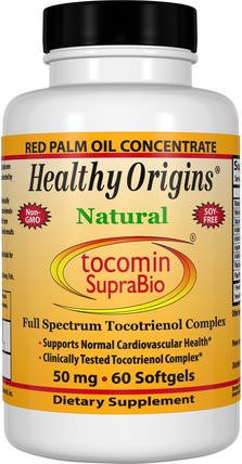 Tocomin SupraBio, 50 mg, 60 Softgels by Healthy Origins, 維生素，維生素E，維生素E生育三烯酚 HK 香港