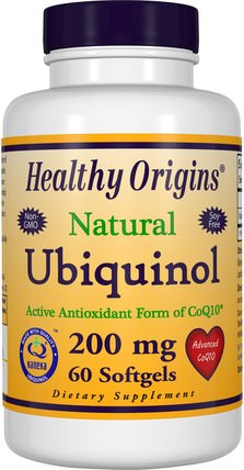Ubiquinol, Kaneka QH, 200 mg, 60 Softgels by Healthy Origins, 補充劑，抗氧化劑，泛醇qh，泛醇coq10 200毫克 HK 香港