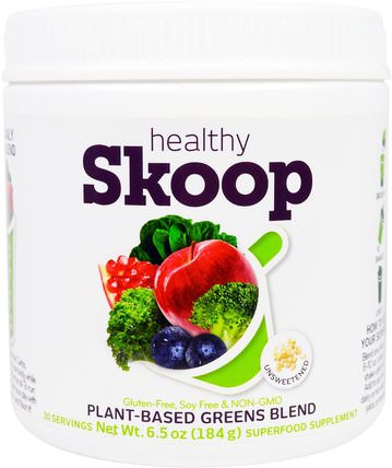 Plant-Based Greens Blend, Unsweetened, 6.5 oz (184 g) by Healthy Skoop, 補品，超級食品 HK 香港