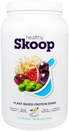 Plant-Based Protein Shake, Viva-Nilla, 29.8 oz (846 g) by Healthy Skoop, 補充劑，蛋白質 HK 香港