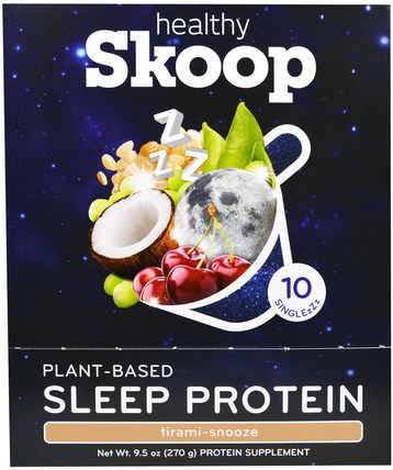 Plant-Based Sleep Protein, Tirami-Snooze, 10 Packets, 0.95 oz (27 g) Each by Healthy Skoop, 補充劑，蛋白質，睡眠 HK 香港