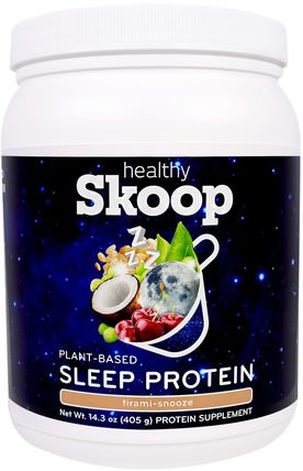 Plant-Based, Sleep Protein, Tirami-Snooze, 14.3 oz (405 g) by Healthy Skoop, 補品，睡眠，健康 HK 香港