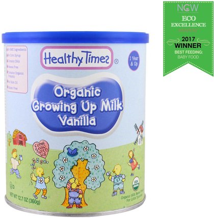 Organic Growing Up Milk, 1 Year & Up, Vanilla, 12.7 oz (360 g) by Healthy Times, 食品，咖啡茶和飲料，兒童健康，嬰兒配方奶粉和奶粉 HK 香港