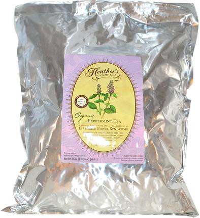Organic Peppermint Tea, Irritable Bowel Syndrome, Caffeine Free, 16 oz (453 g) by Heathers Tummy Care, 食物，涼茶 HK 香港