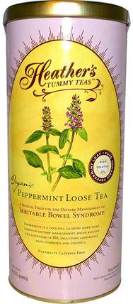 Tummy Teas, Organic Peppermint Loose Tea, Caffeine Free, 5 oz (141 g) by Heathers Tummy Care, 食物，涼茶 HK 香港