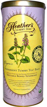 Tummy Teas, Organic Peppermint Tea Bags, Caffeine Free, 36 Extra Large Tea Bags by Heathers Tummy Care, 食物，涼茶 HK 香港