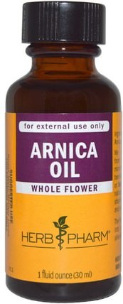 Arnica Oil, 1 fl oz (30 ml) by Herb Pharm, 草藥，山金車蒙大拿 HK 香港
