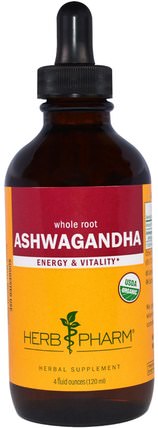 Ashwagandha, 4 fl oz (120 ml) by Herb Pharm, 草藥，ashwagandha withania somnifera，adaptogen HK 香港